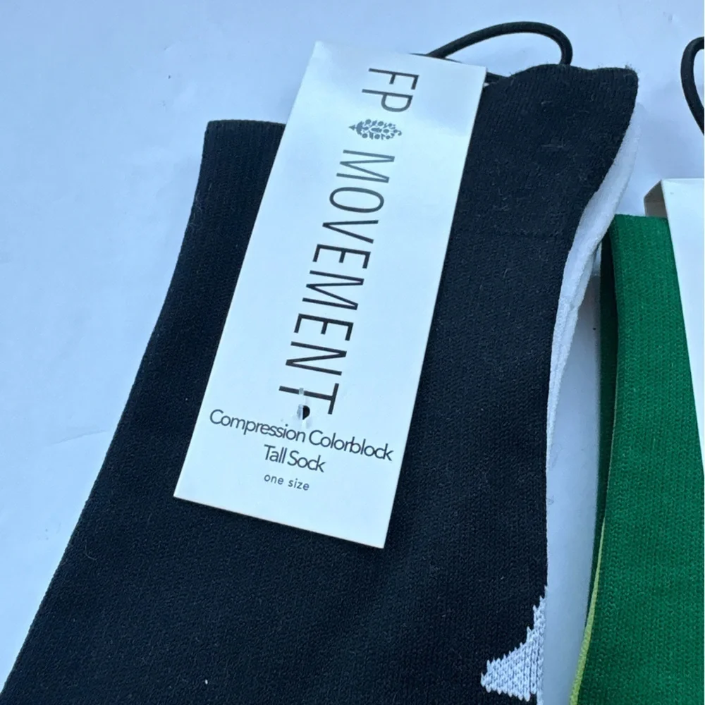 Set of 2 NWT Free People FP Movement Colorblock Buti Compression Tall Socks